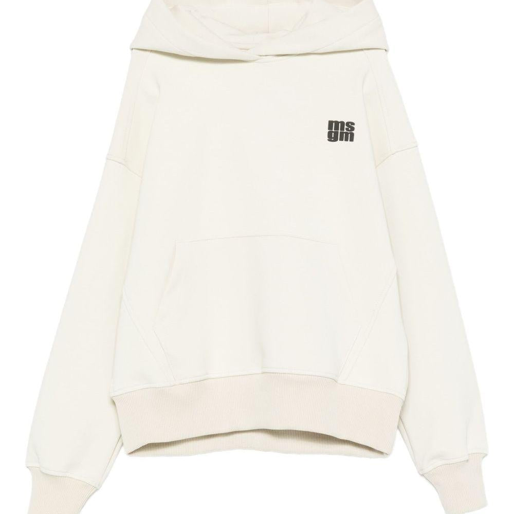 Felpa per bambini MSGM Kids bianca con stampa del logo - Rubino Kids