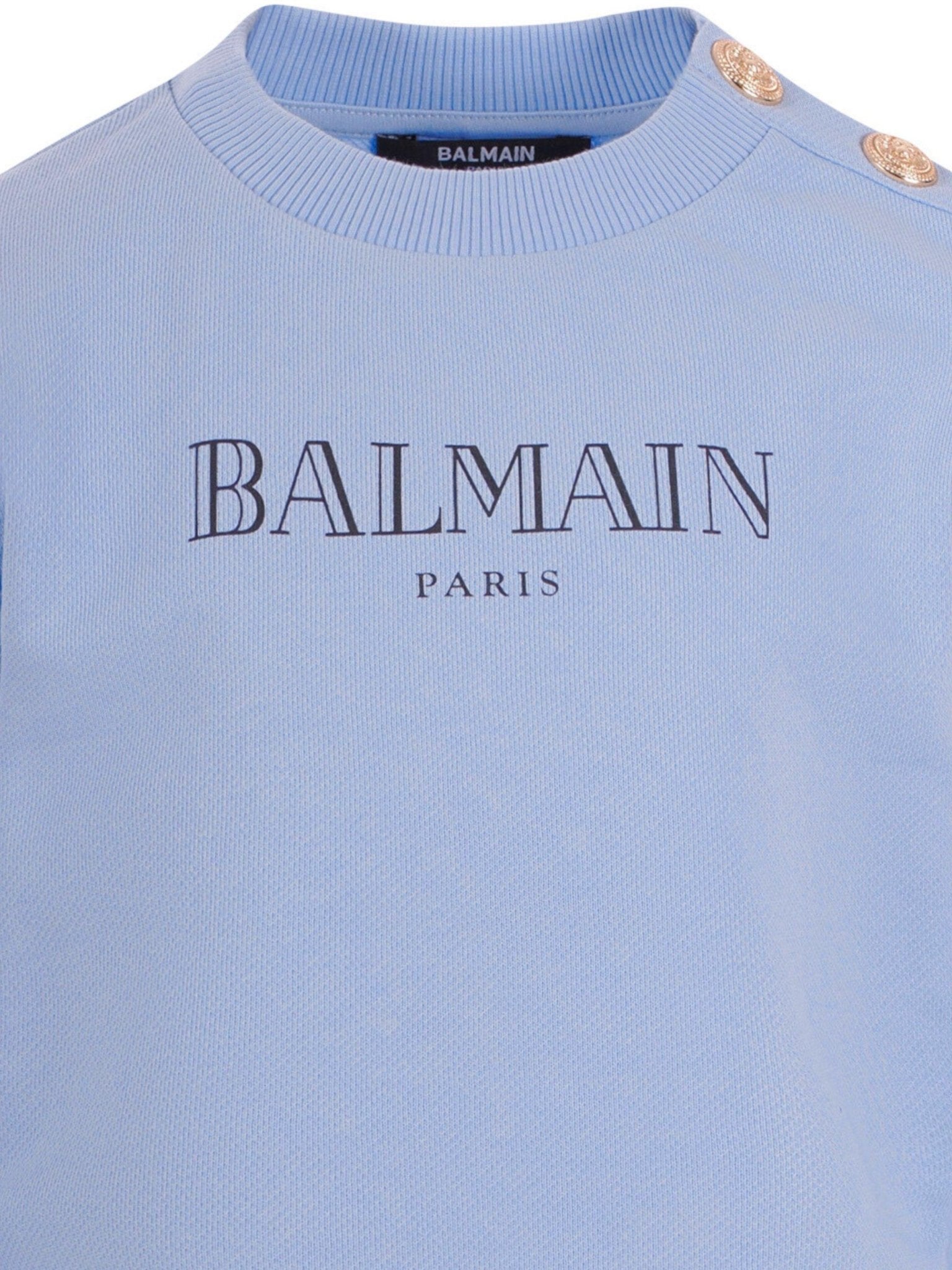 Felpa per bambino Balmain Kids azzurra con logo sul davanti - Rubino Kids