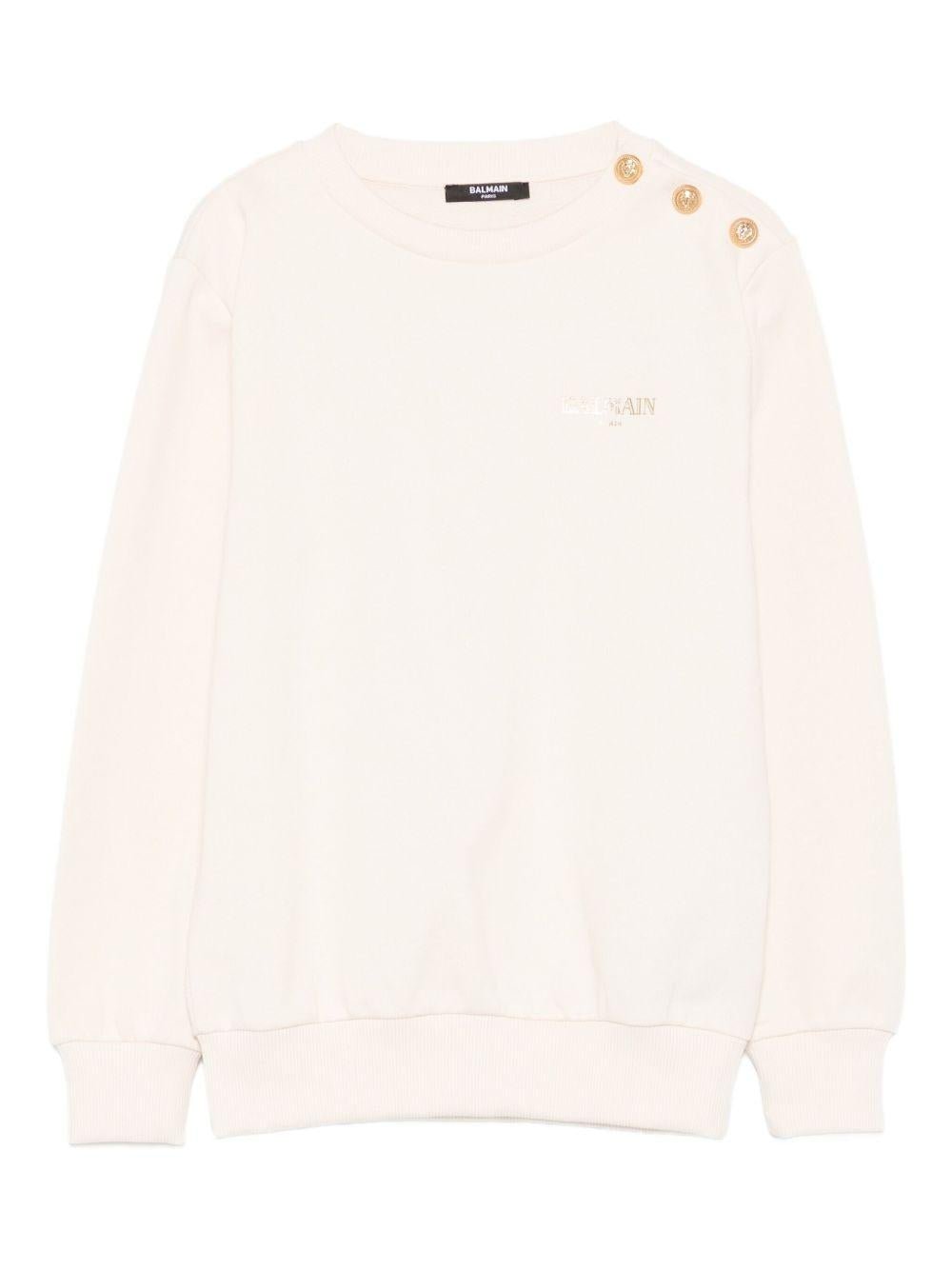 Felpa per bambino Balmain Kids beige con bottoni oro - Rubino Kids