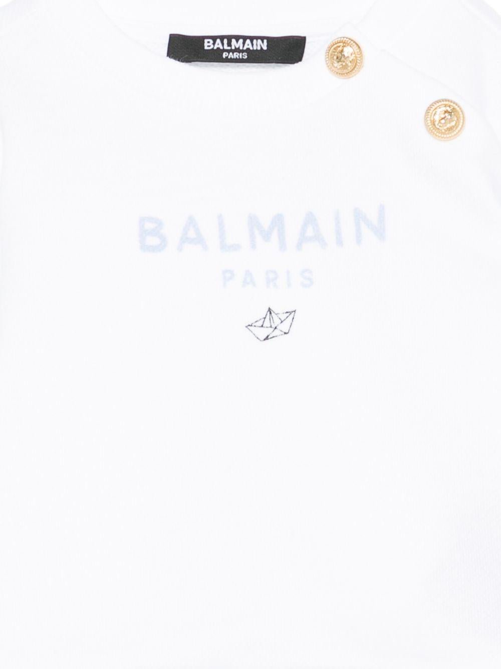 Felpa per bambino Balmain Kids bianca con bottoni - Rubino Kids