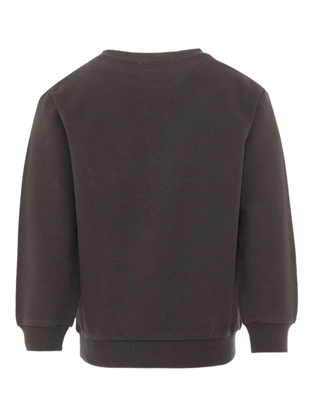 Felpa per bambino Balmain Kids grigio scuro con stampa logo sul petto - Rubino Kids