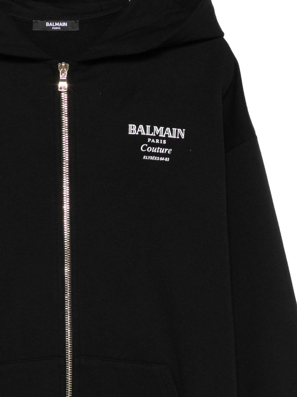 Felpa per bambino Balmain Kids nera con chiusura con zip - Rubino Kids