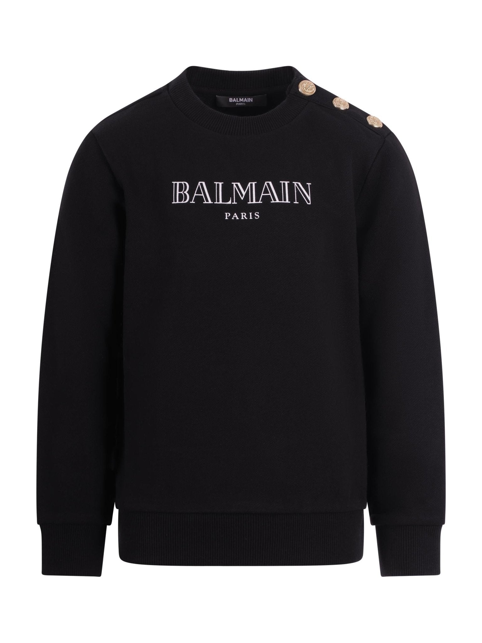 Felpa per bambino Balmain Kids nera con logo sul davanti - Rubino Kids