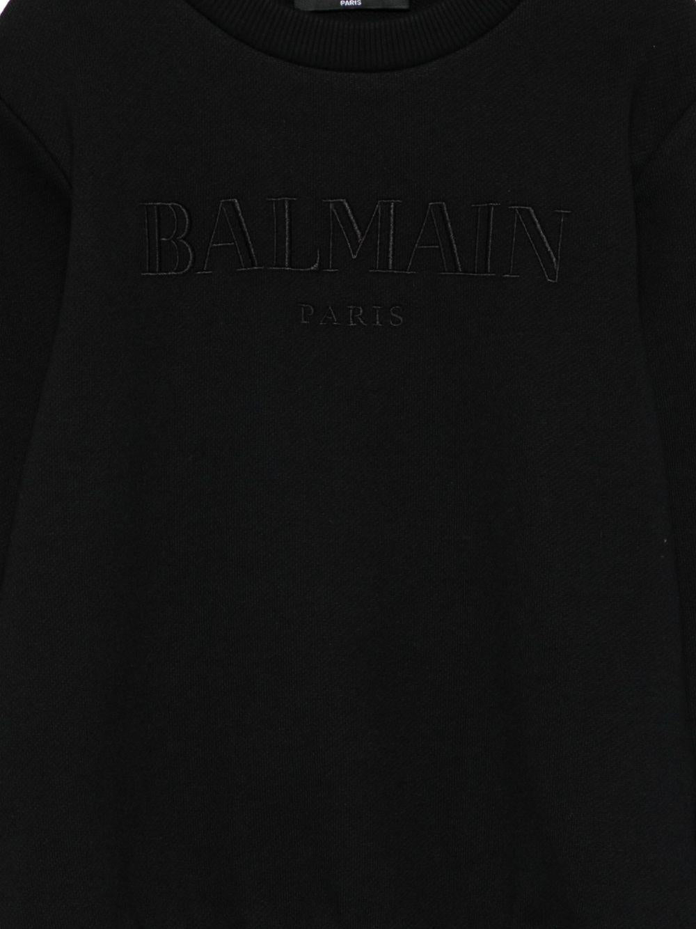 Felpa per bambino Balmain Kids nero con logo ricamato - Rubino Kids