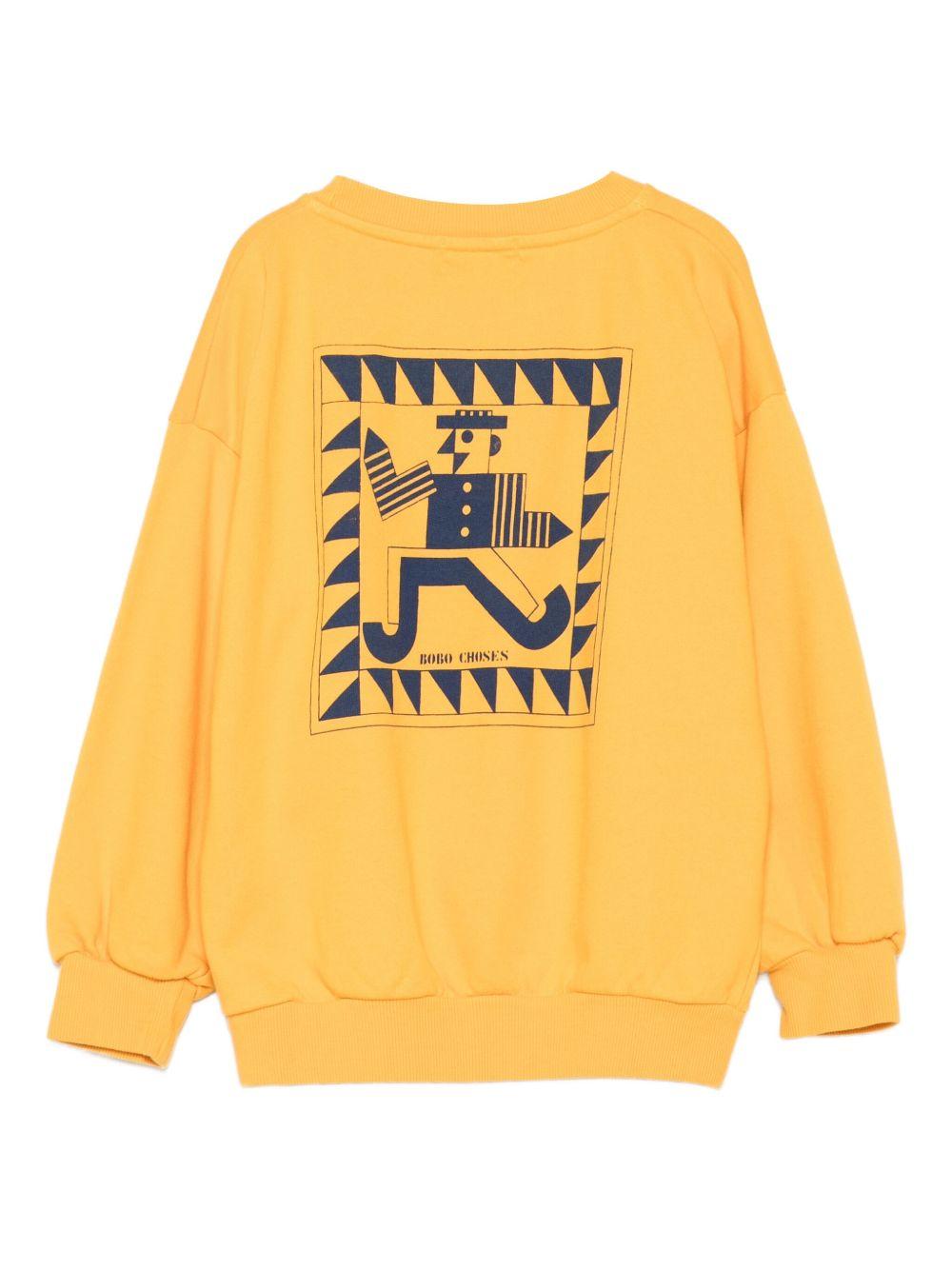 Felpa per bambino Bobo Choses arancione con logo ricamato - Rubino Kids