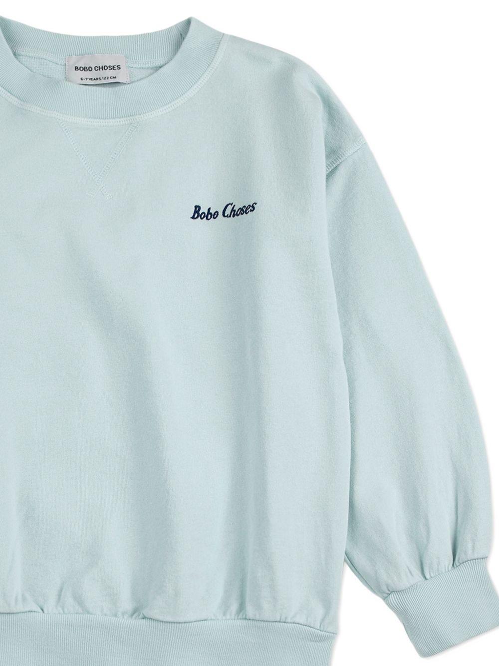 Felpa per bambino Bobo Choses azzurra con stampa grafica Mr. Pickles sul retro - Rubino Kids