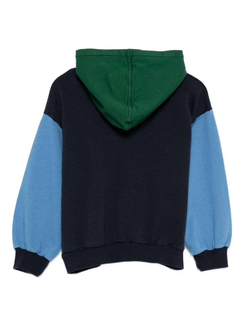 Felpa per bambino Bobo Choses blu con cappuccio Tic Tac Toe - Rubino Kids