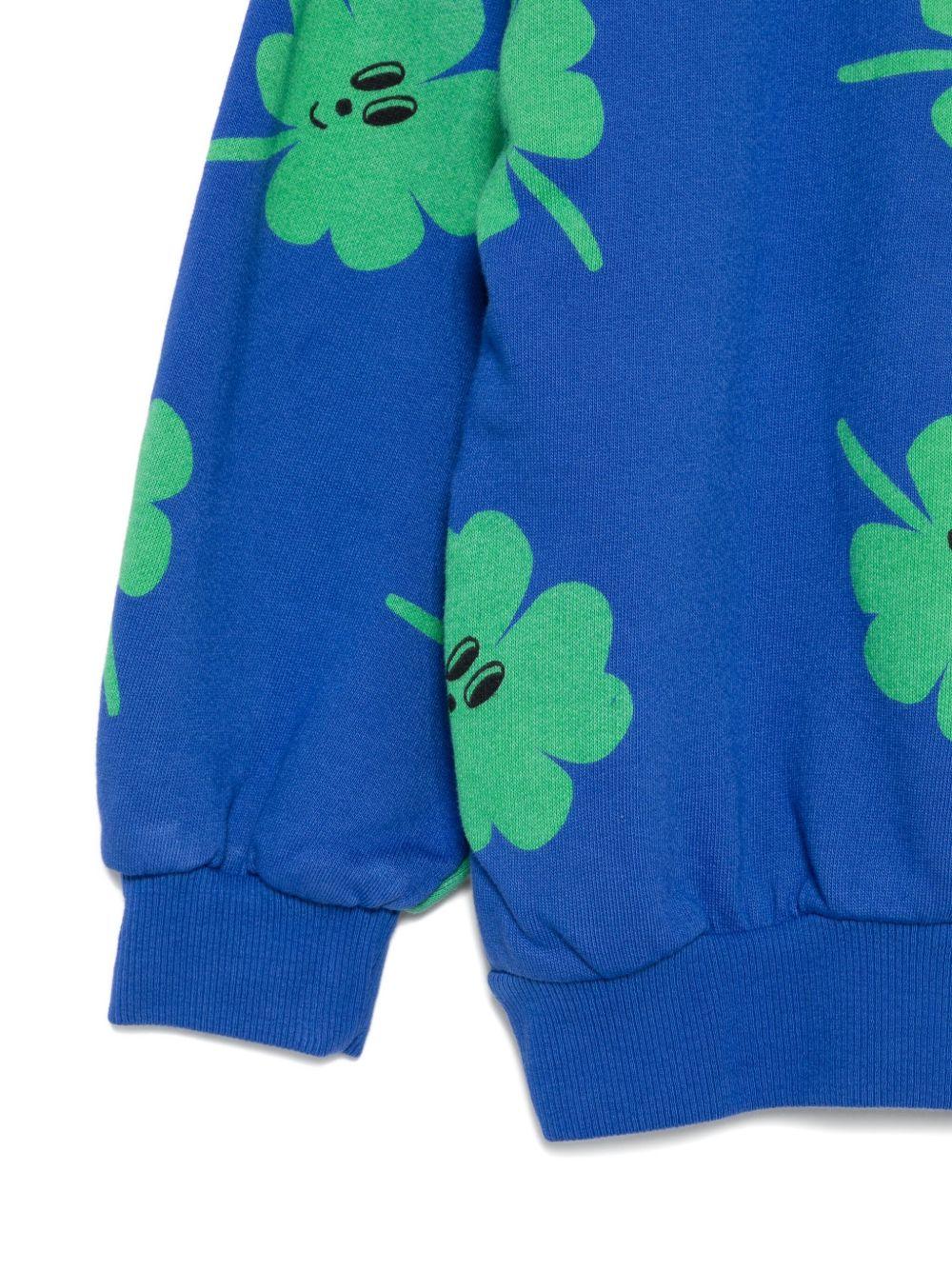 Felpa per bambino Bobo Choses blu con stampa trifoglio - Rubino Kids