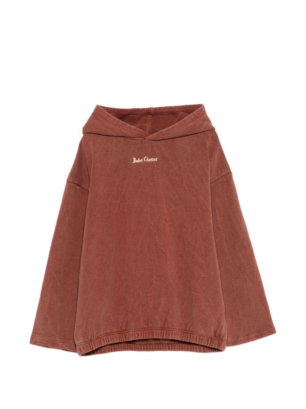 Felpa per bambino Bobo Choses marrone con logo sul davanti - Rubino Kids