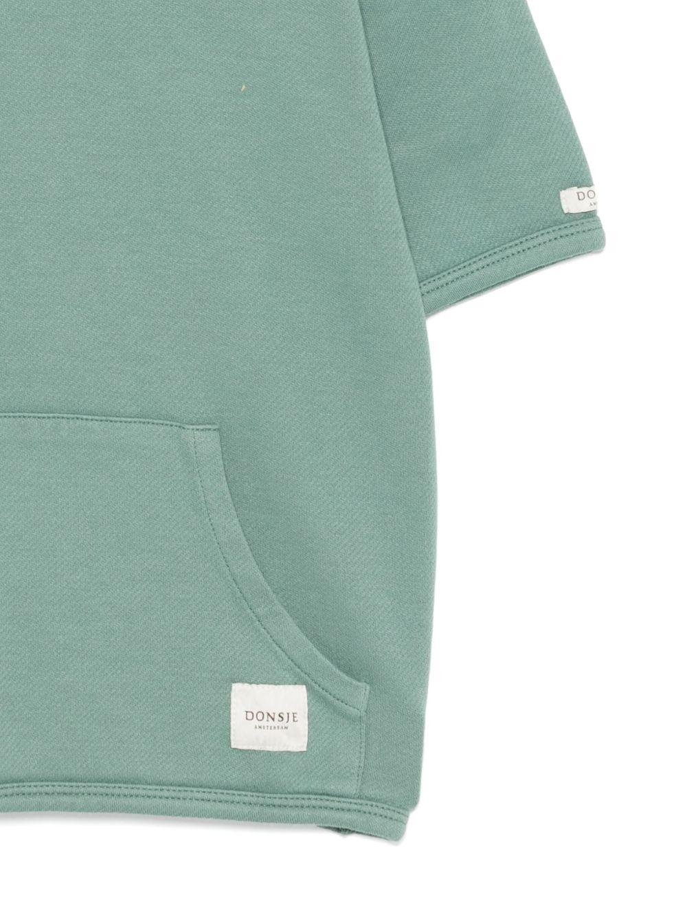 Felpa per bambino Donsje Darragh verde con tasca frontale a marsupio - Rubino Kids