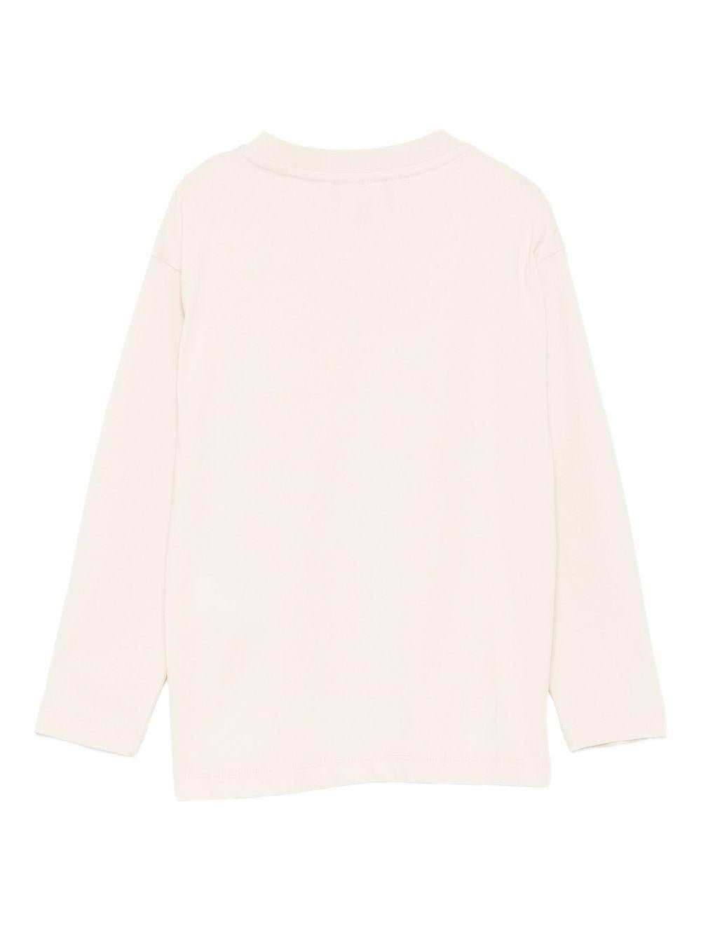 Felpa per bambino Emporio Armani Kids beige con logo sul davanti - Rubino Kids