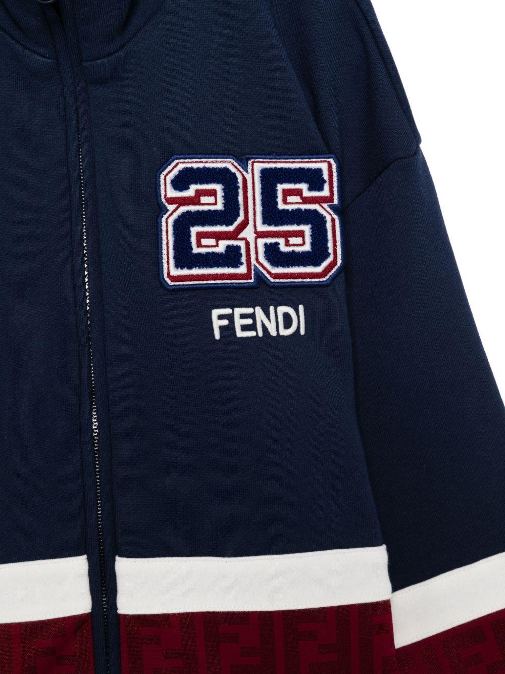 Felpa per bambino Fendi Kids blu con applicazione con numero - Rubino Kids