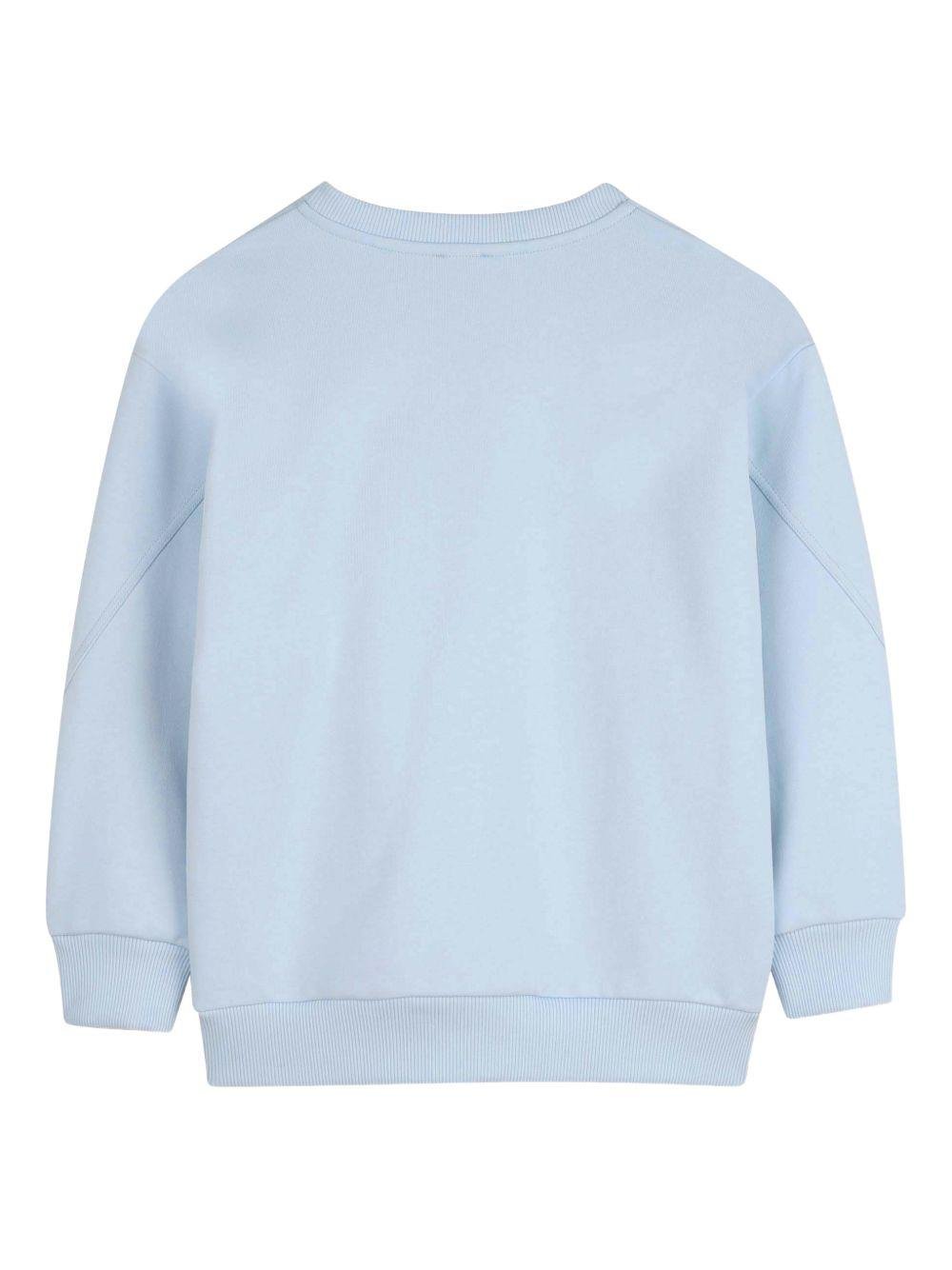 Felpa per bambino Givenchy Kids azzurra con logo sul davanti - Rubino Kids