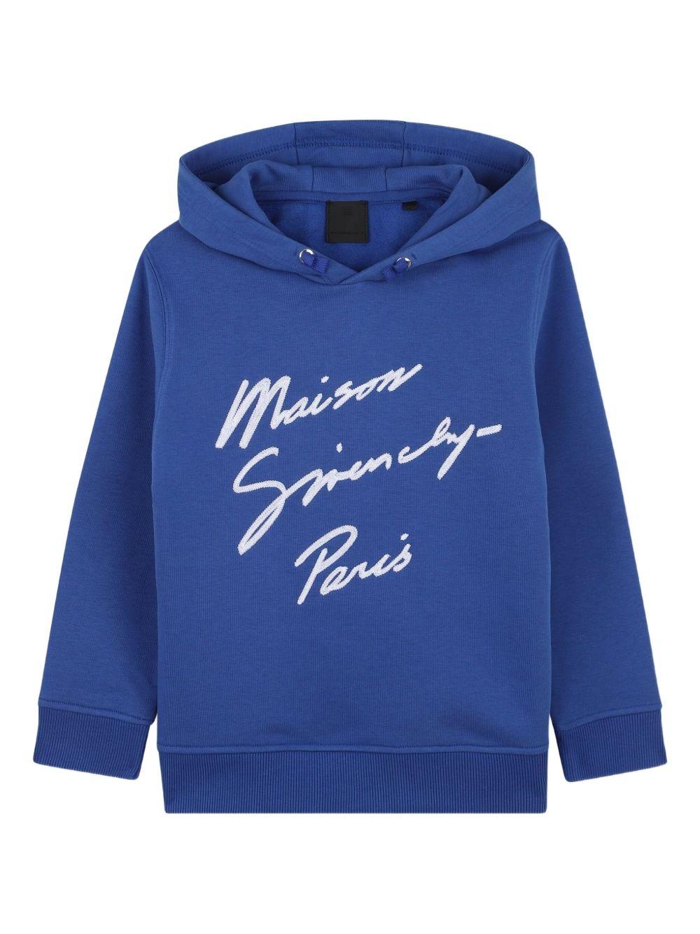 Felpa per bambino Givenchy Kids blu con stampa slogan - Rubino Kids