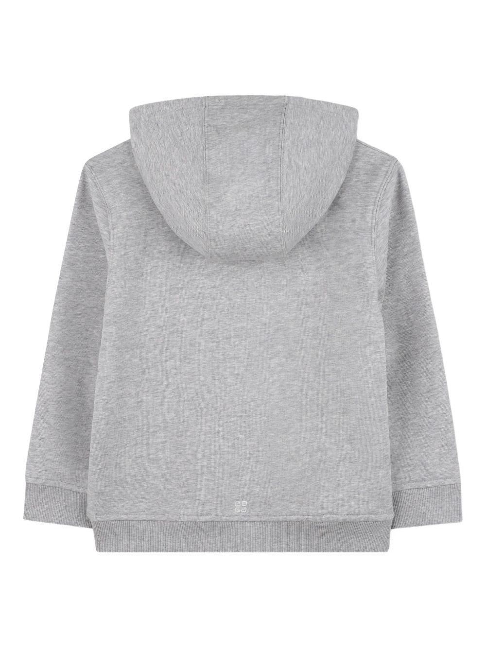 Felpa per bambino Givenchy Kids grigio con cappuccio e logo - Rubino Kids