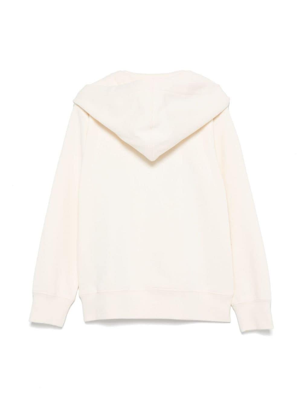 Felpa per bambino Golden Goose Kids beige con cappuccio e applicazione sul davanti - Rubino Kids