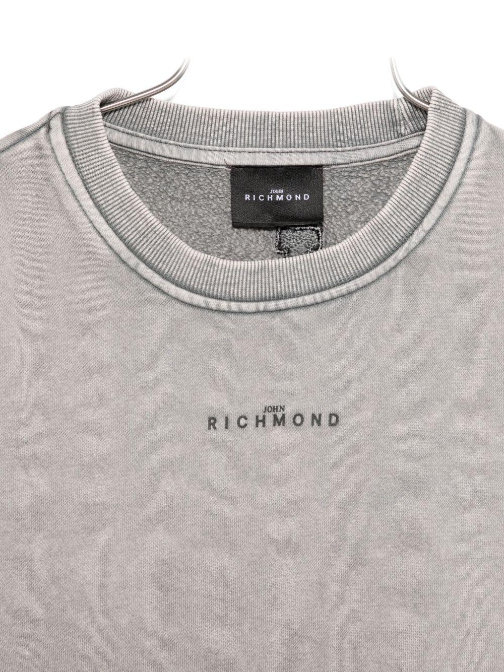 Felpa per bambino John Richmond Junior grigia con stampa logo - Rubino Kids