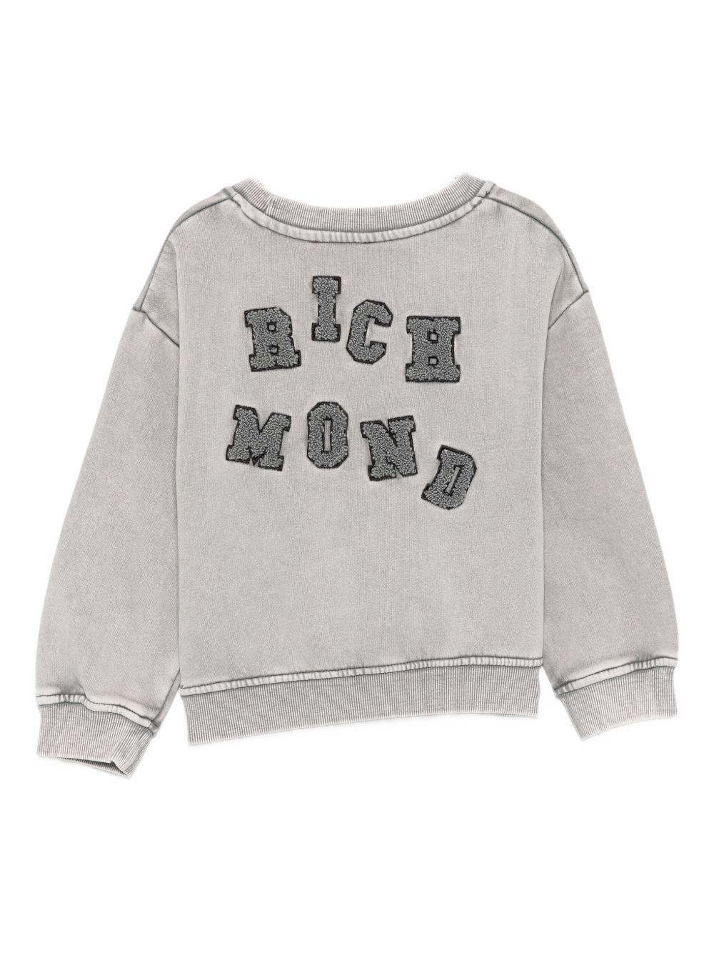 Felpa per bambino John Richmond Junior grigia con stampa logo - Rubino Kids