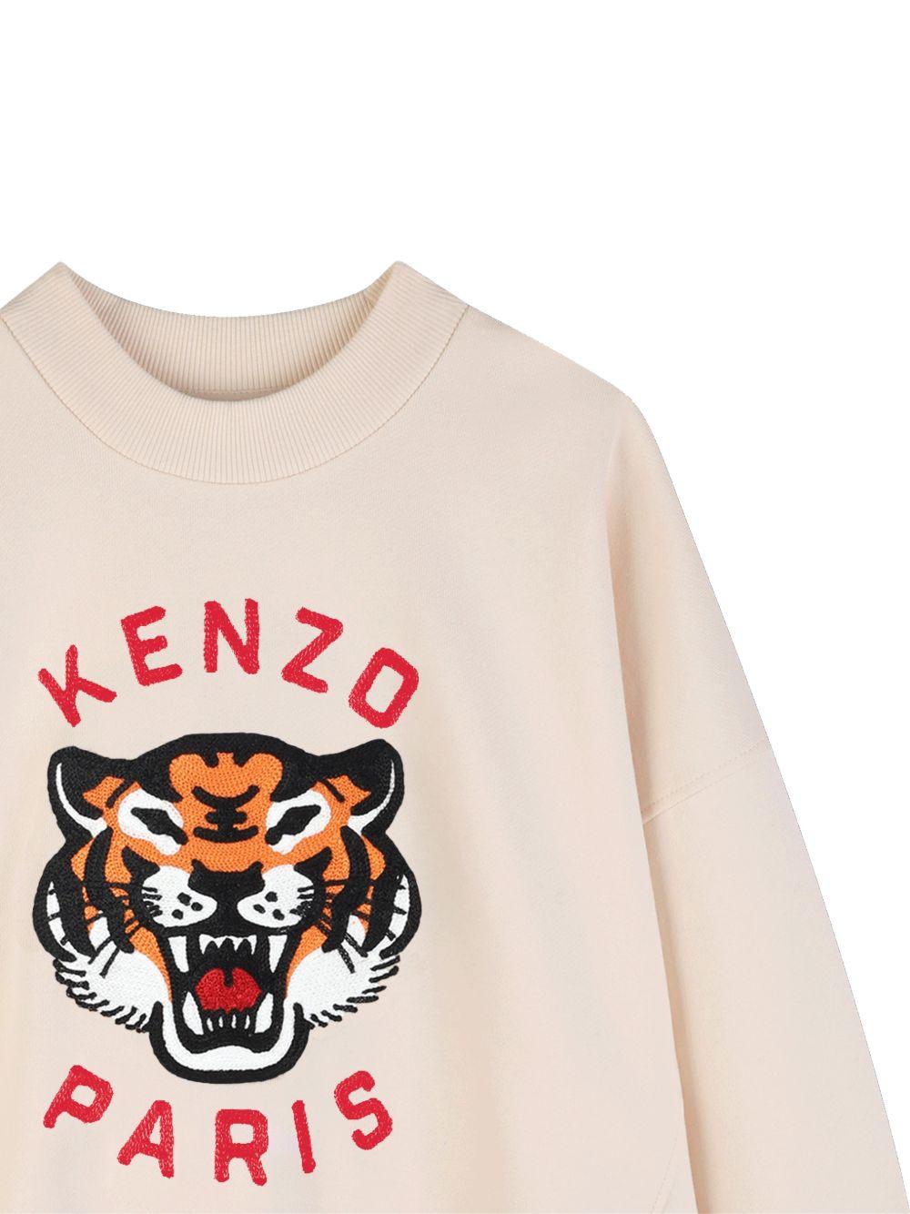 Felpa per bambino Kenzo Kids beige con dettaglio logo sul davanti - Rubino Kids