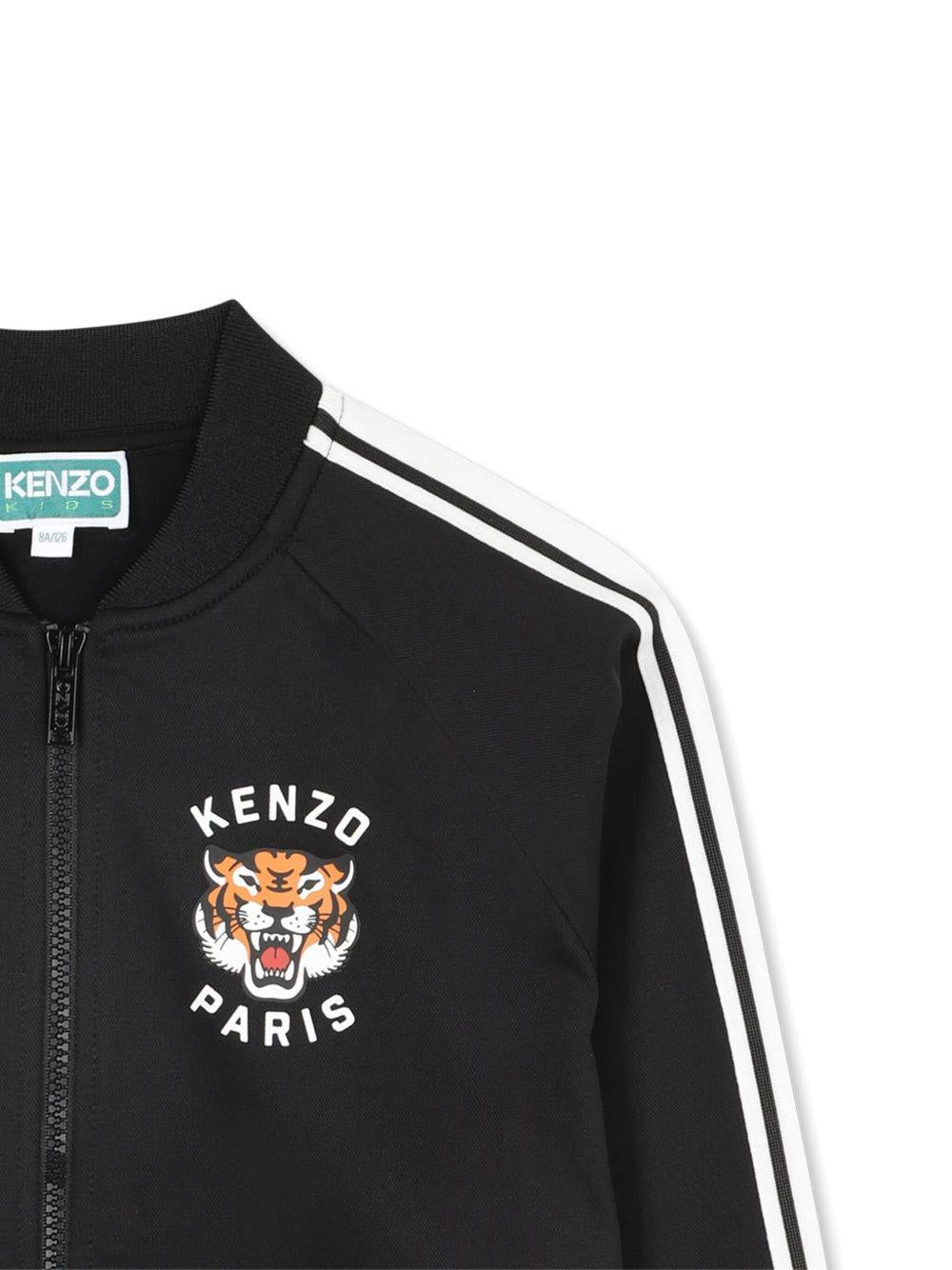 Felpa per bambino Kenzo Kids nero con stampa Tigre - Rubino Kids
