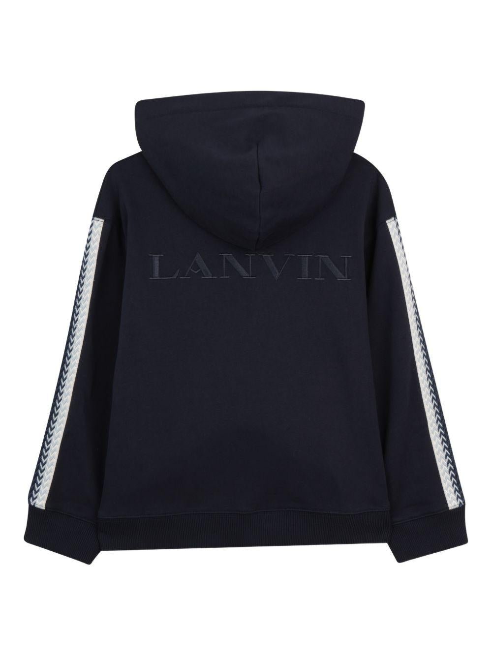 Felpa per bambino Lanvin Enfant blu navy con chiusura con zip - Rubino Kids