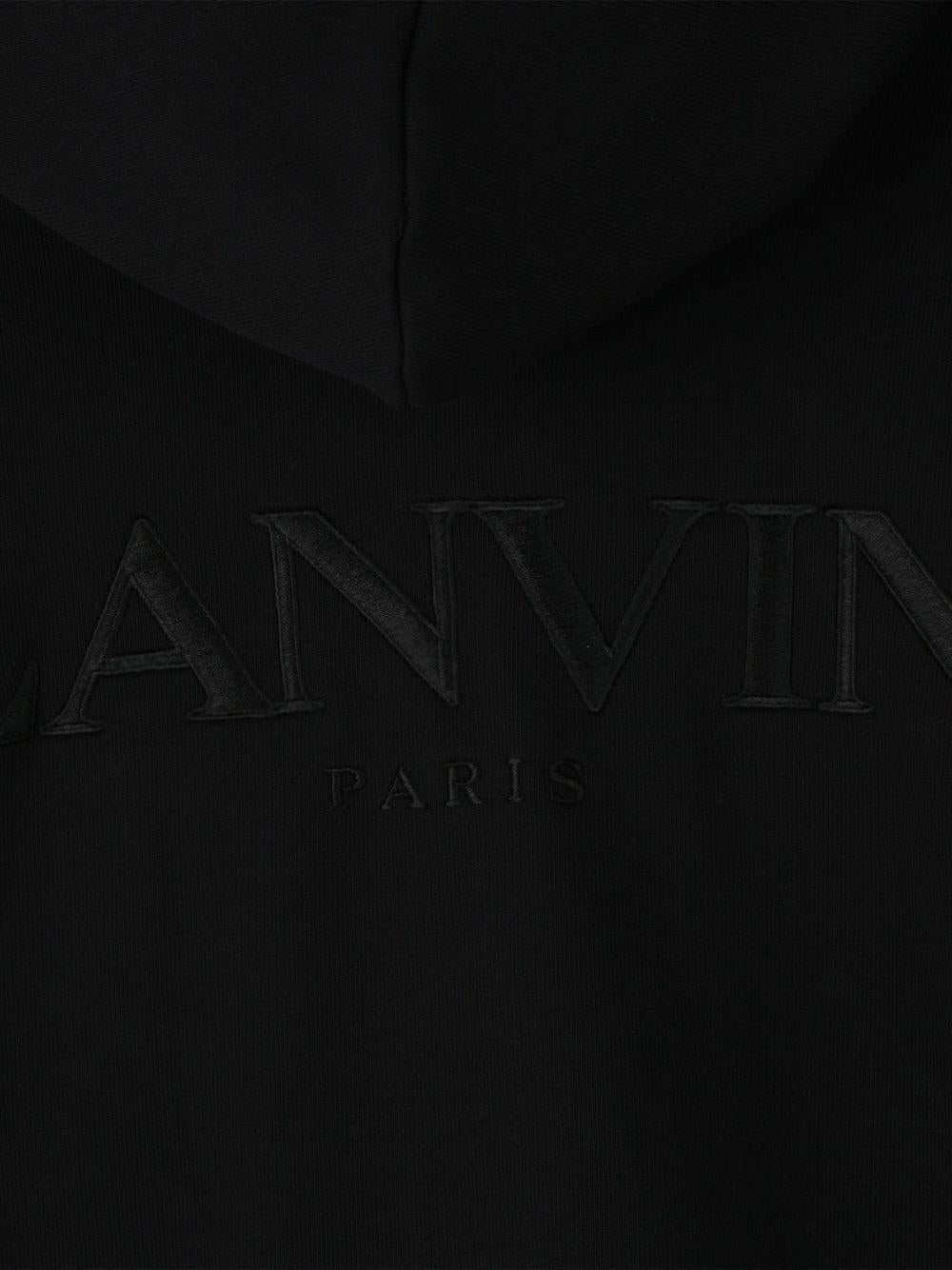 Felpa per bambino Lanvin Enfant nera con tasca a canguro - Rubino Kids