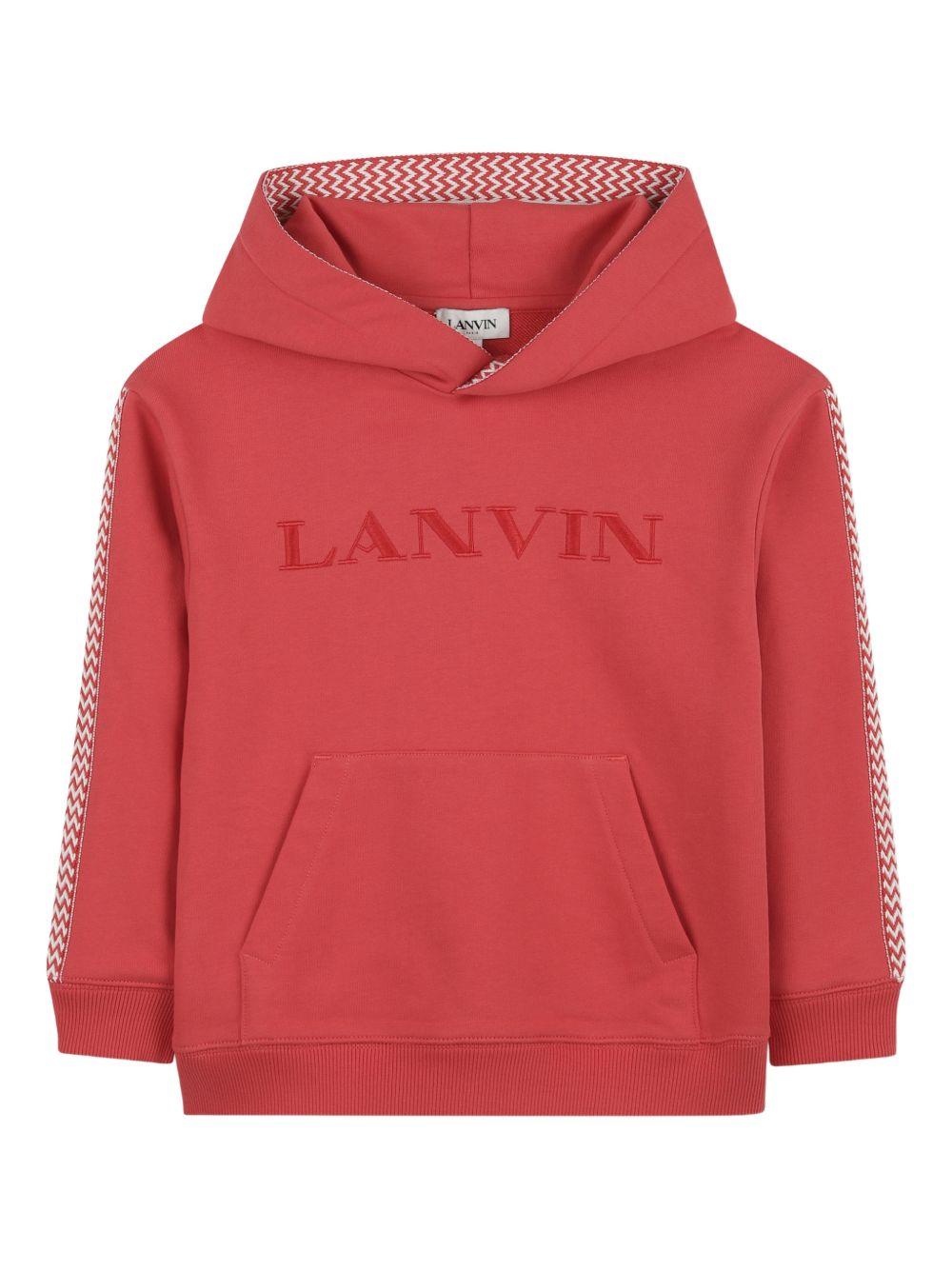 Felpa per bambino Lanvin Enfant rosso mattone con cappuccio - Rubino Kids