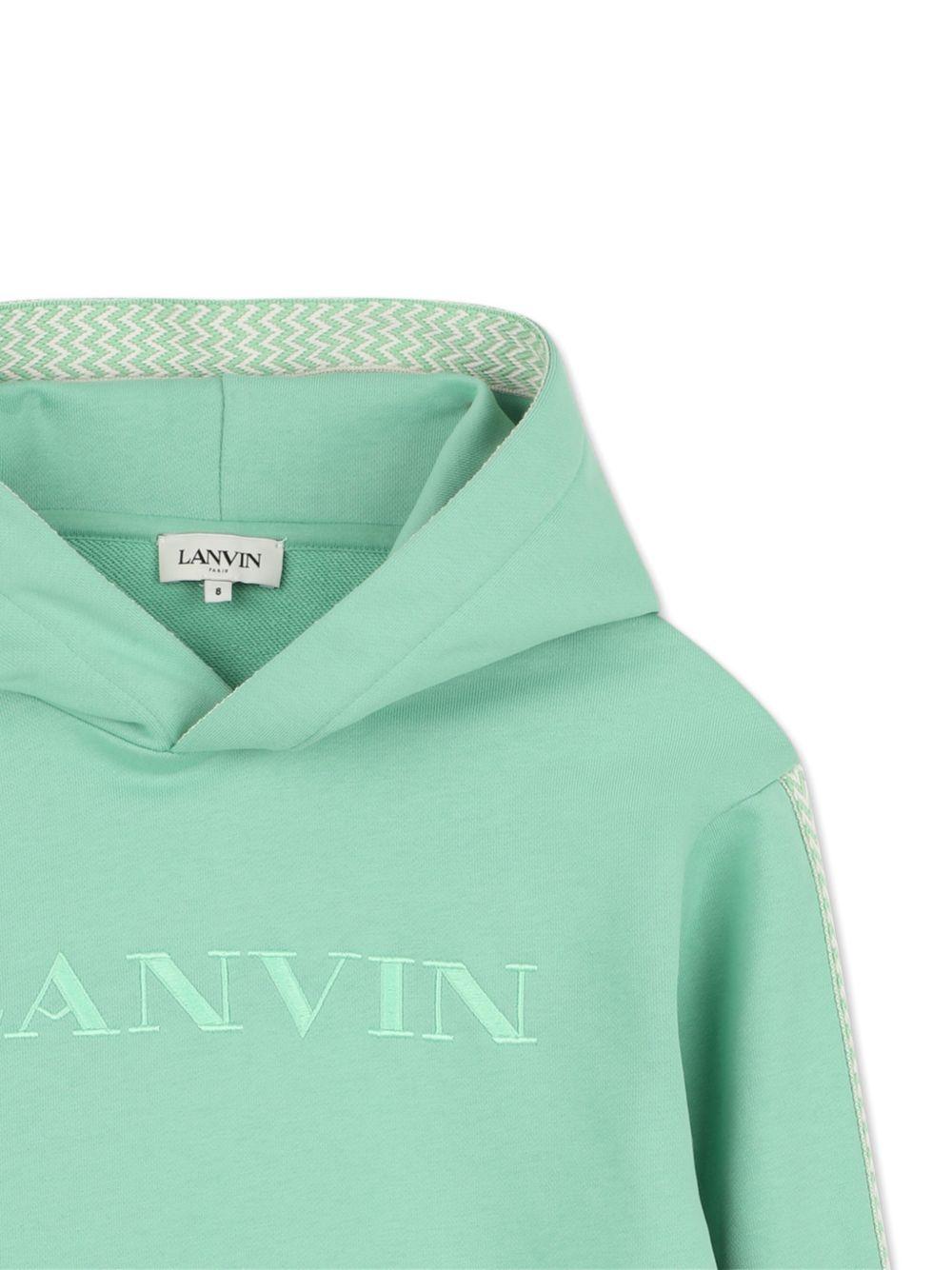 Felpa per bambino Lanvin Enfant verde con cappuccio - Rubino Kids
