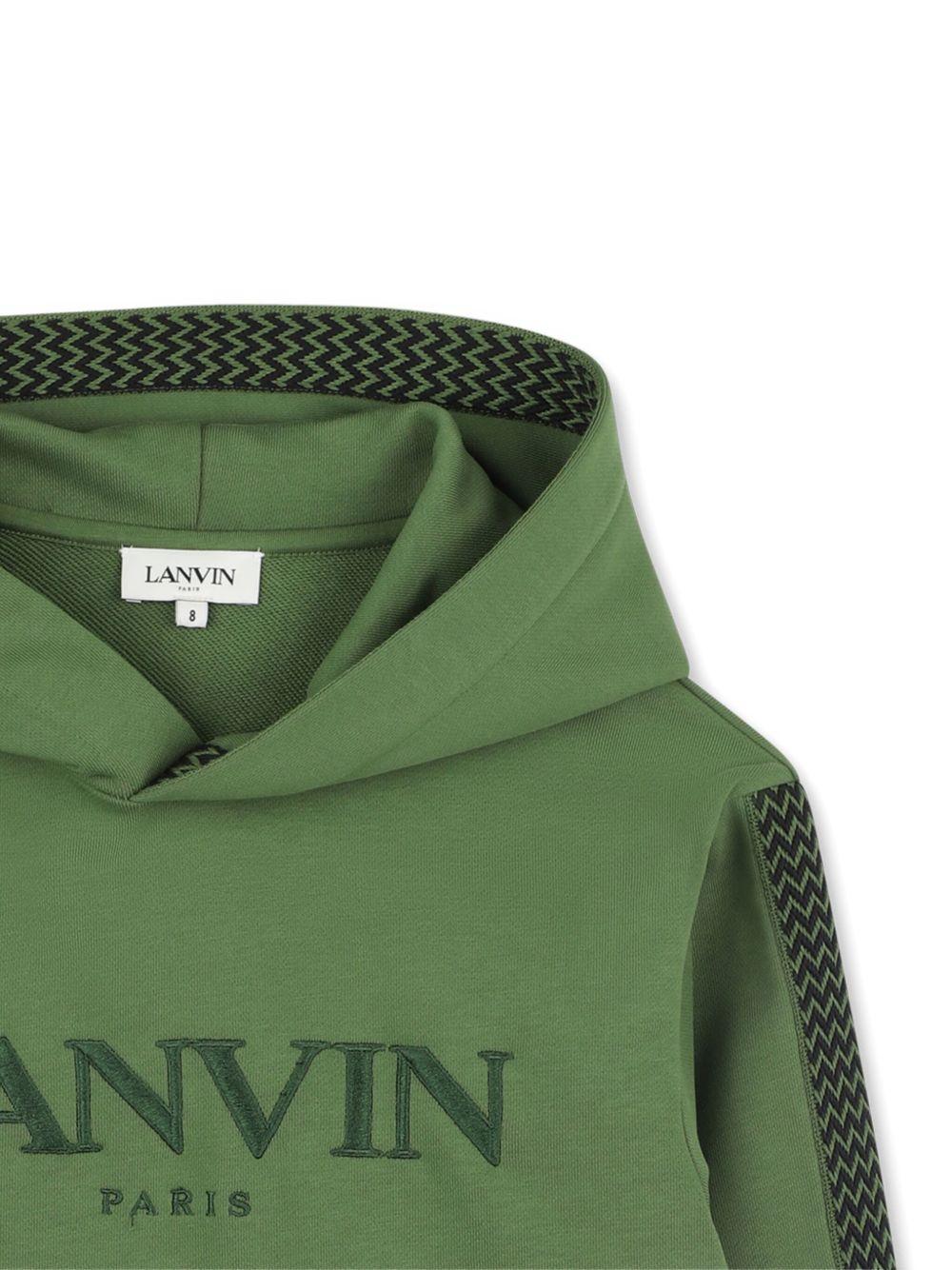 Felpa per bambino Lanvin Enfant verde con logo sul davanti - Rubino Kids