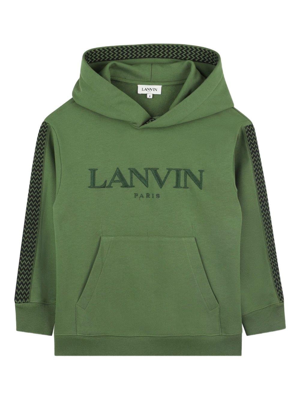 Felpa per bambino Lanvin Enfant verde con logo sul davanti - Rubino Kids