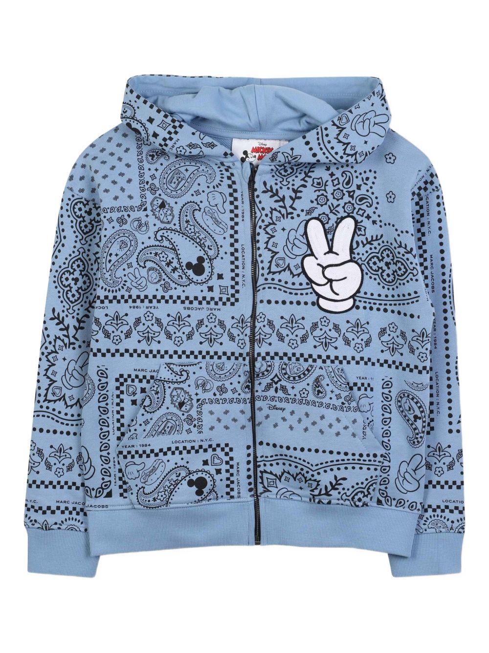 Felpa per bambino Marc Jacobs Kids x Disney Mickey Mouse blu con stampa paisley - Rubino Kids
