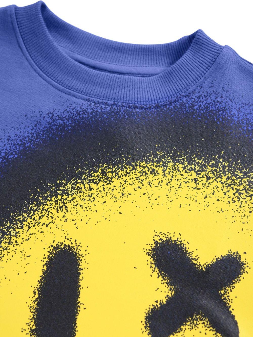 Felpa per bambino Molo blu con stampa grafica smiley - Rubino Kids