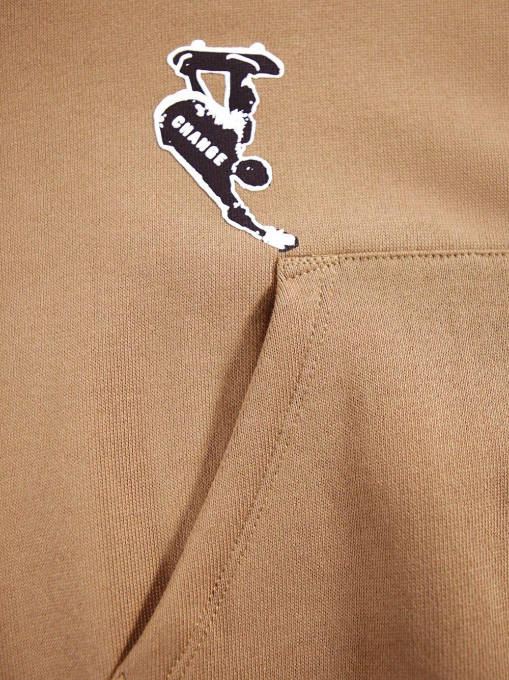 Felpa per bambino Molo marrone con stampa e cappuccio - Rubino Kids