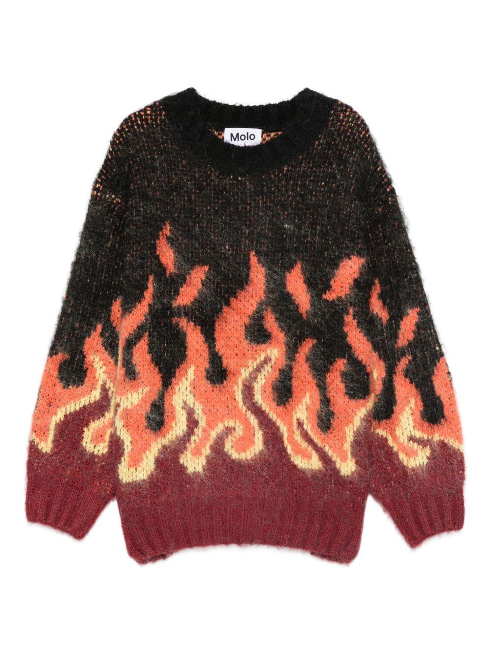 Felpa per bambino Molo multicolore con motivo a fiamma - Rubino Kids