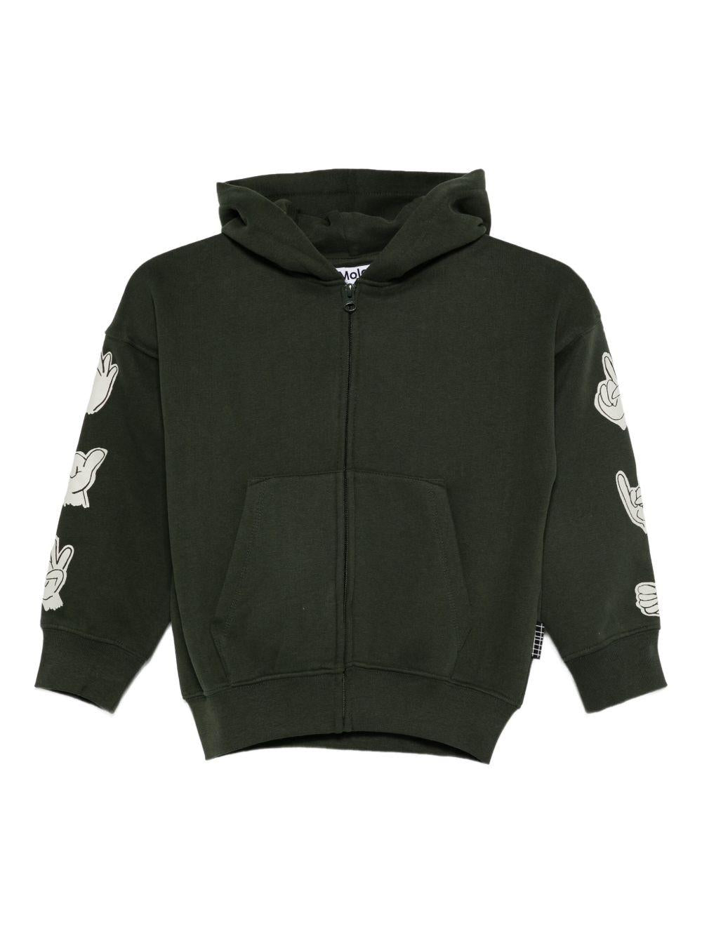 Felpa per bambino Molo verde con cappuccio - Rubino Kids