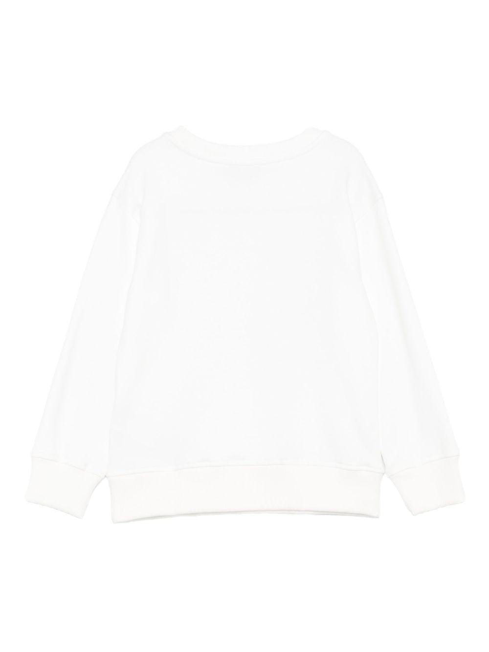 Felpa per bambino Moschino Kids bianco con stampa grafica - Rubino Kids