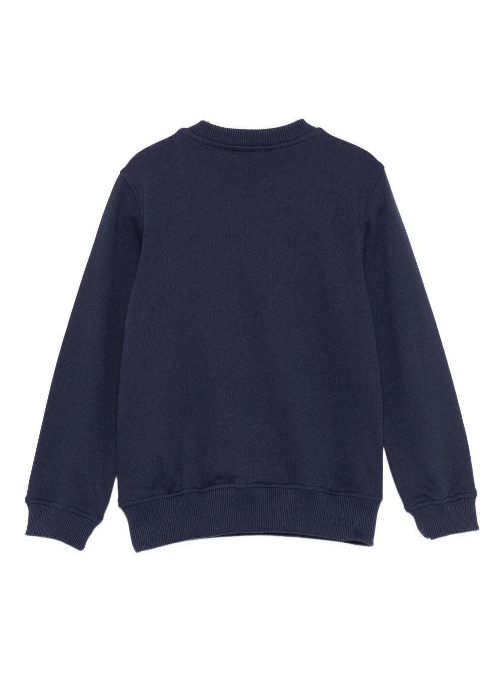 Felpa per bambino Moschino Kids blu con stampa grafica - Rubino Kids