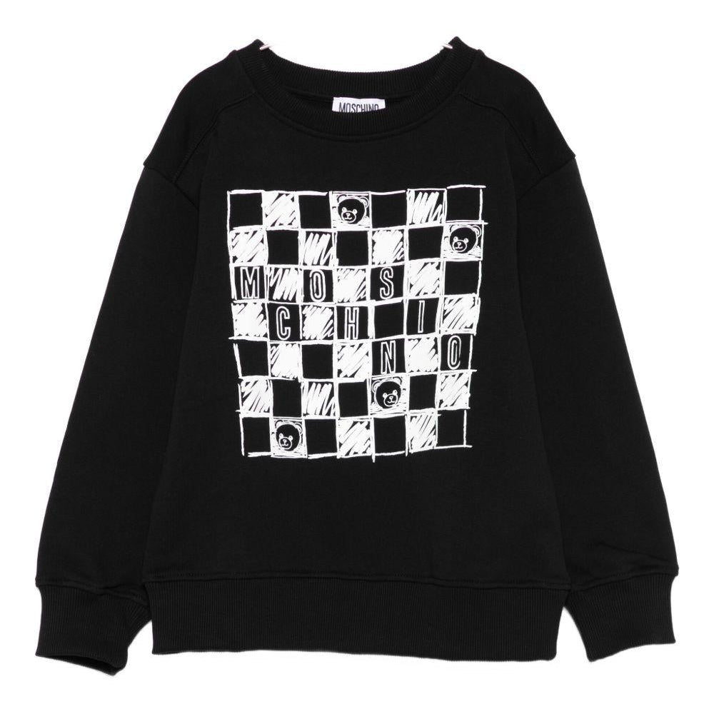 Felpa per bambino Moschino Kids nero con stampa grafica - Rubino Kids