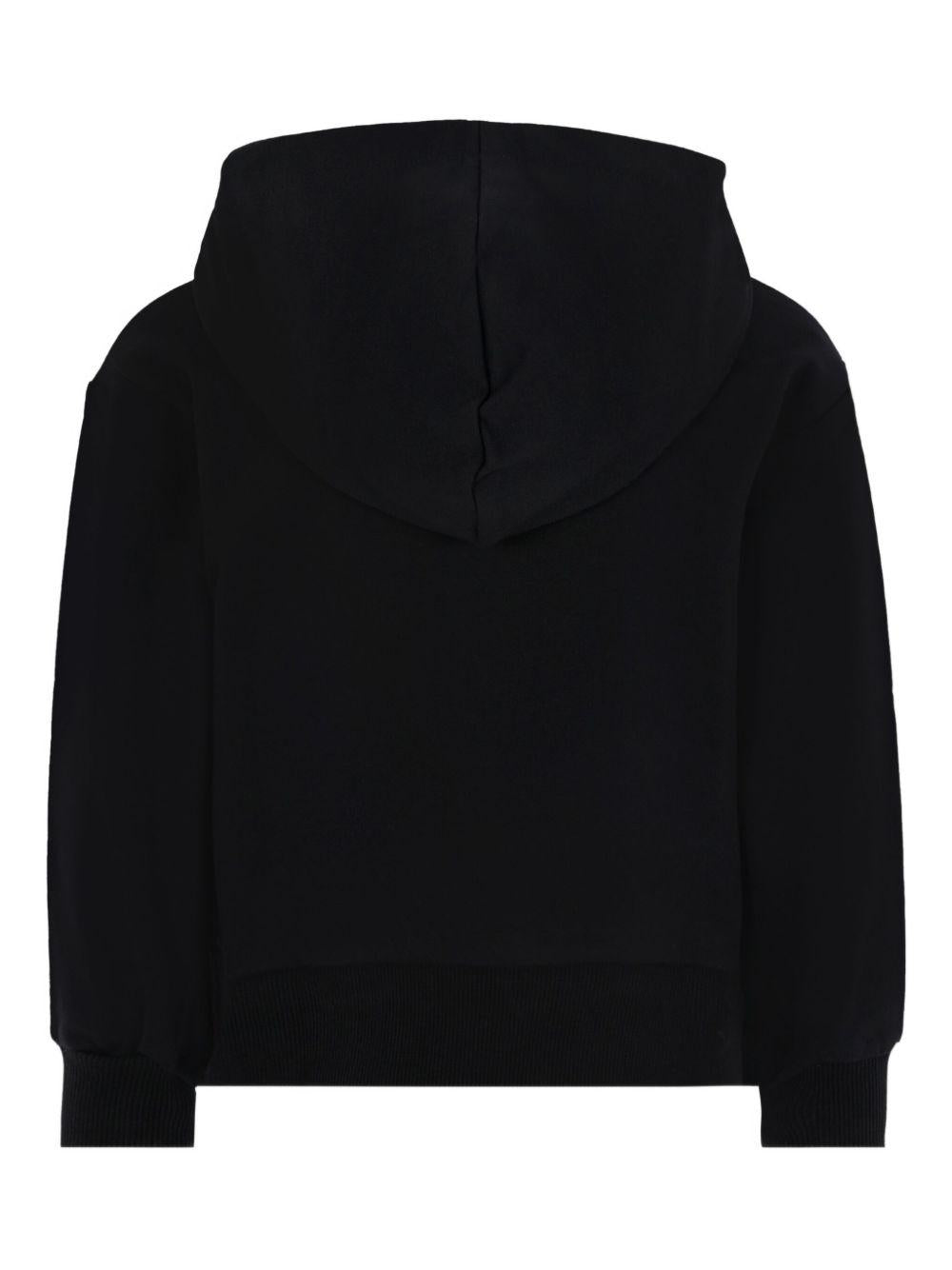 Felpa per bambino Moschino Kids nero con stampa Teddy Bear - Rubino Kids