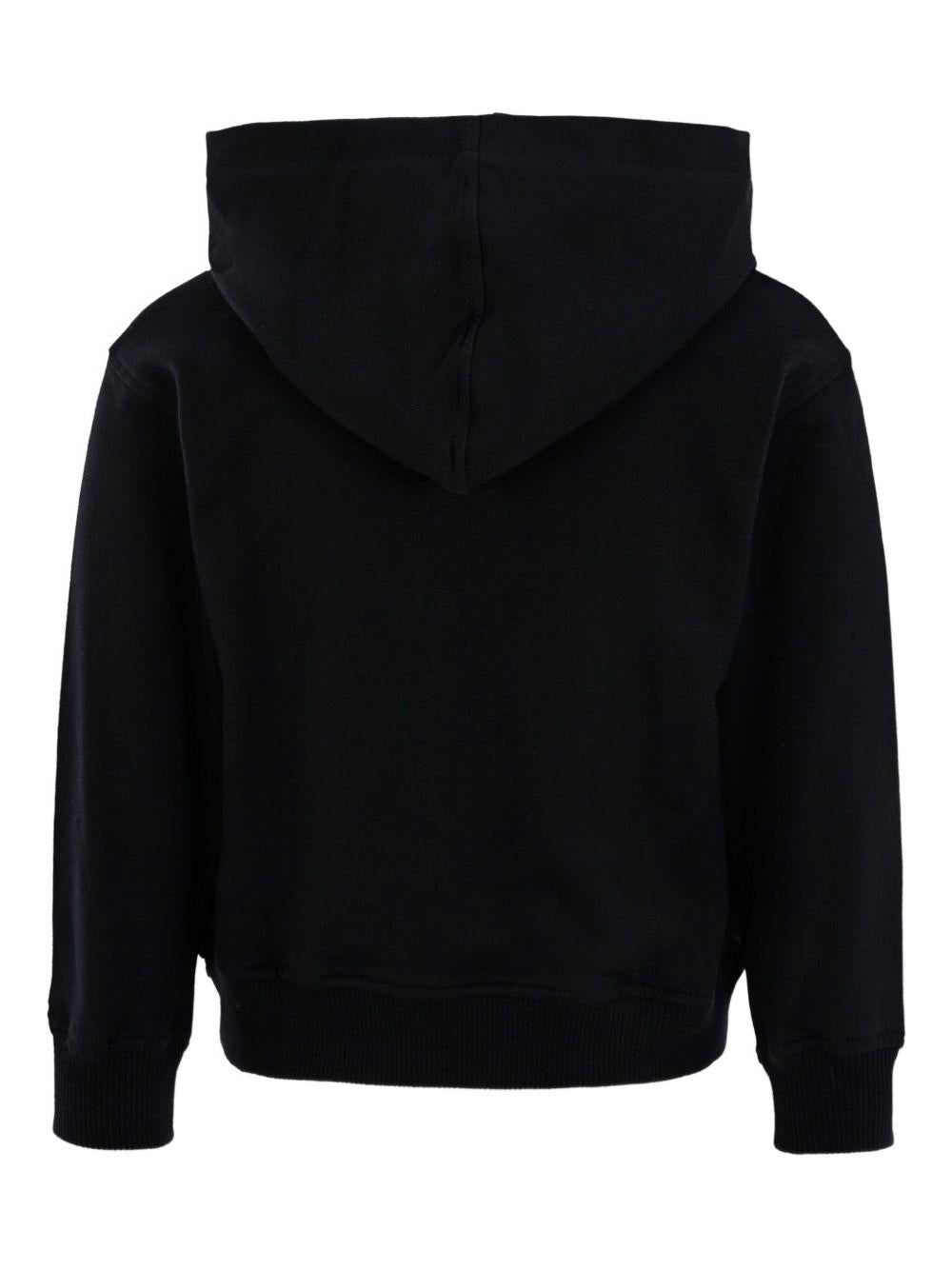 Felpa per bambino Moschino Kids nero con stampa Teddy e cappuccio - Rubino Kids