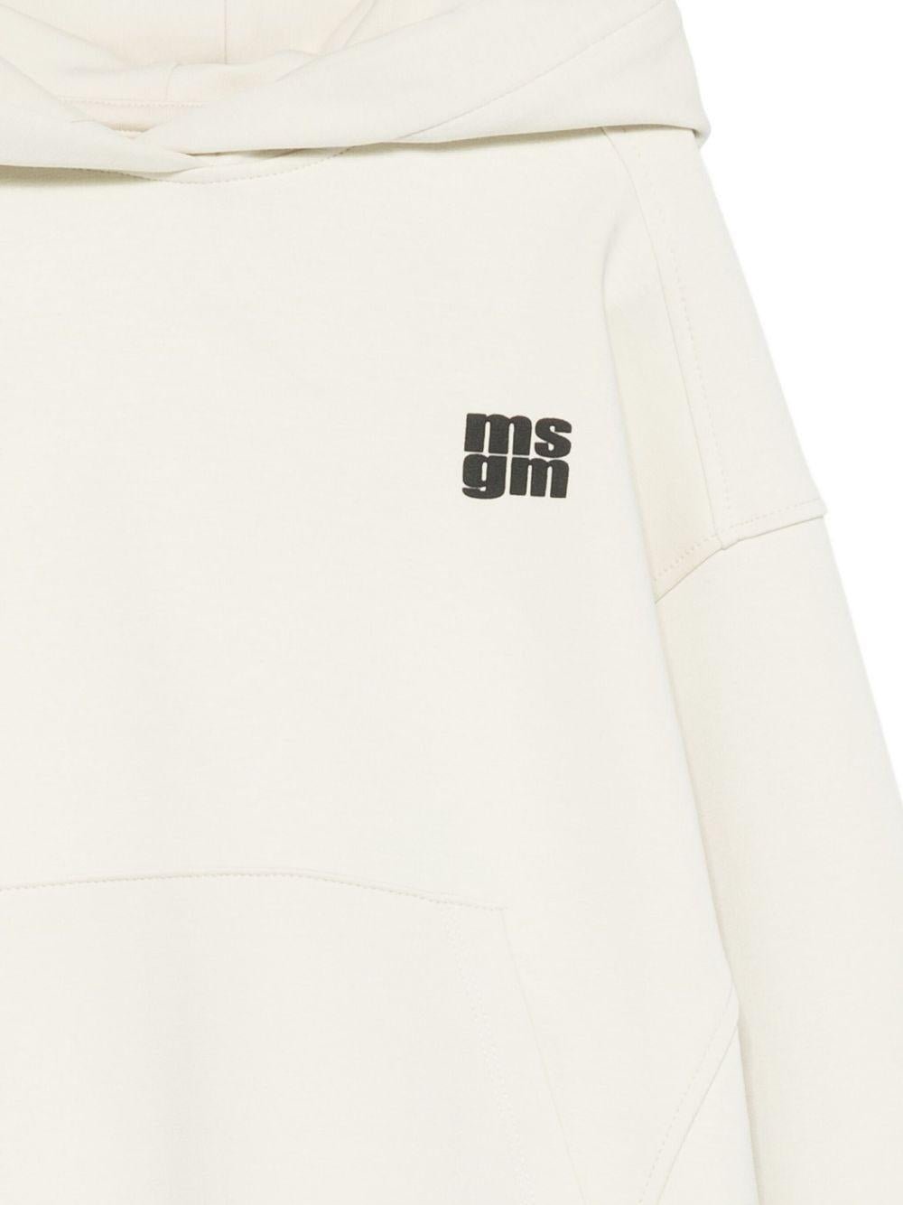 Felpa per bambino MSGM Kids bianca con stampa del logo - Rubino Kids