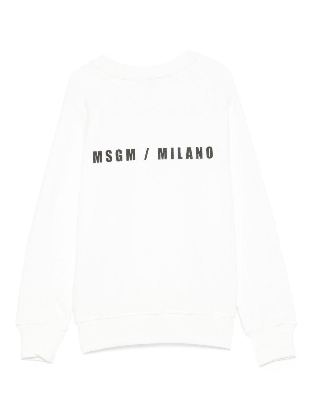 Felpa per bambino MSGM Kids bianco con stampa logo sul davanti - Rubino Kids