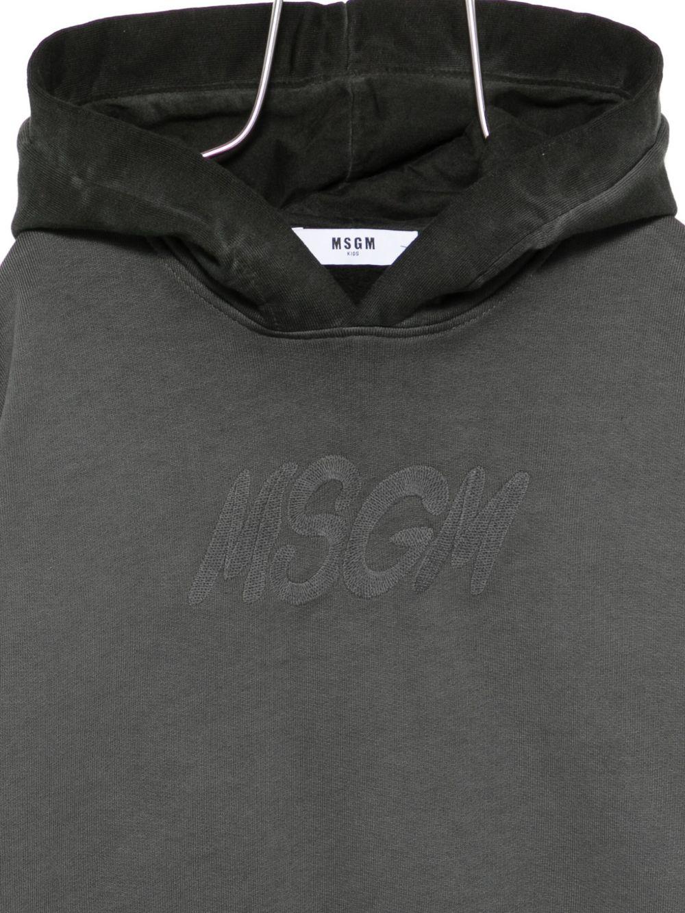 Felpa per bambino MSGM Kids grigia con cappuccio - Rubino Kids