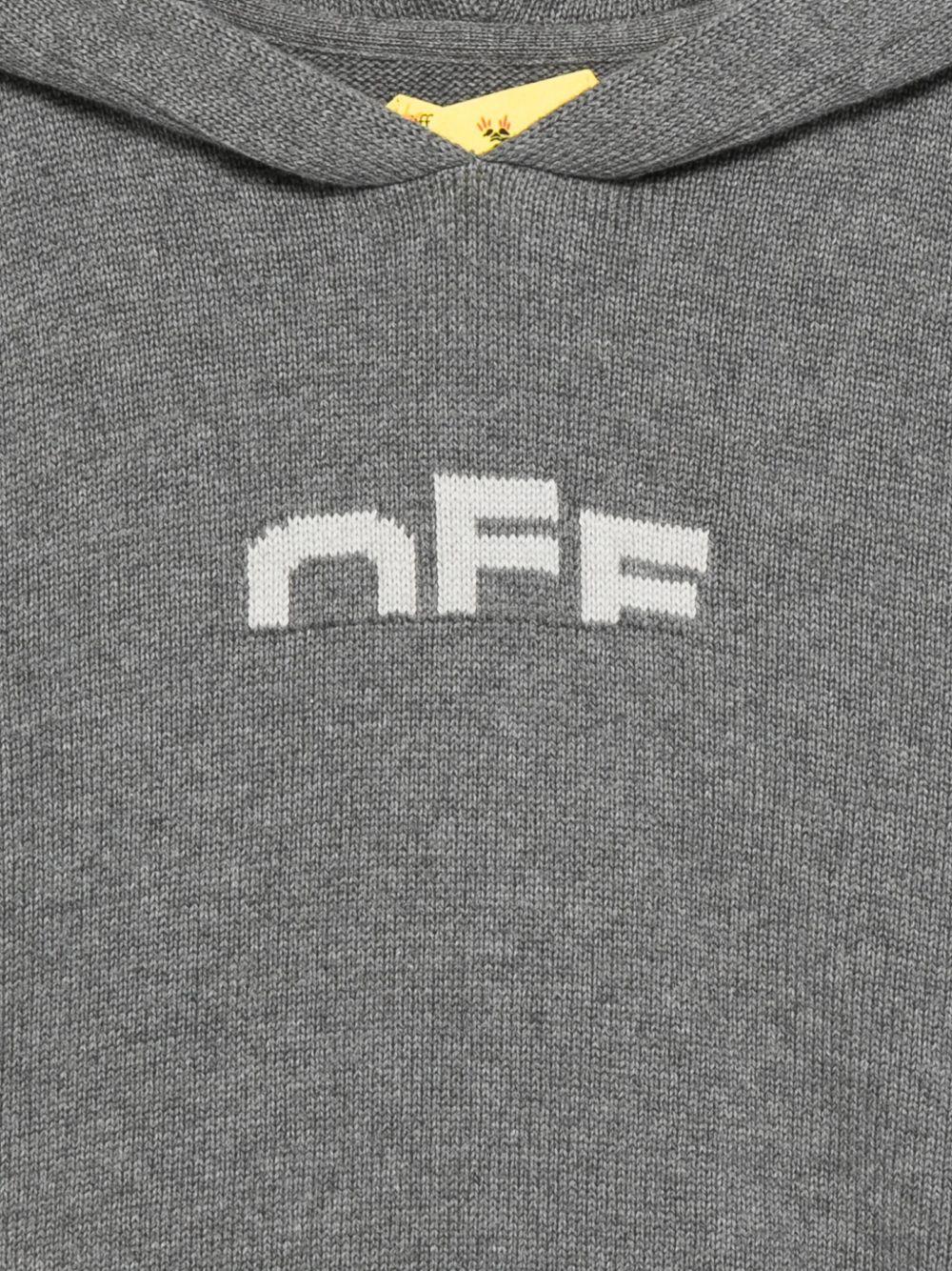 Felpa per bambino Off - White Kids grigio con cappuccio - Rubino Kids