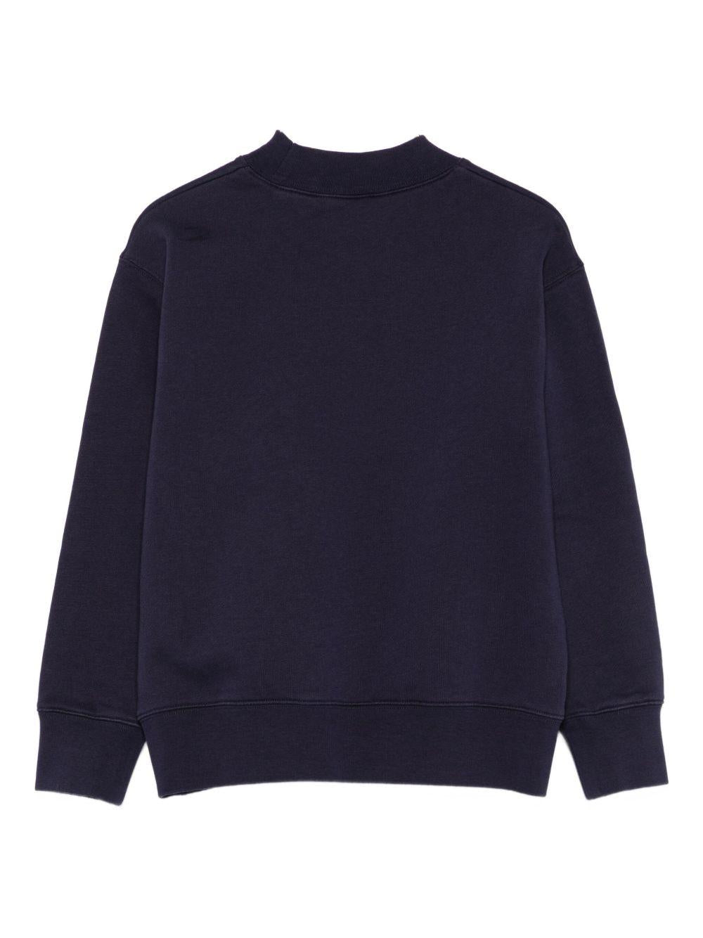 Felpa per bambino Palm Angels Kids blu con stampa con logo - Rubino Kids