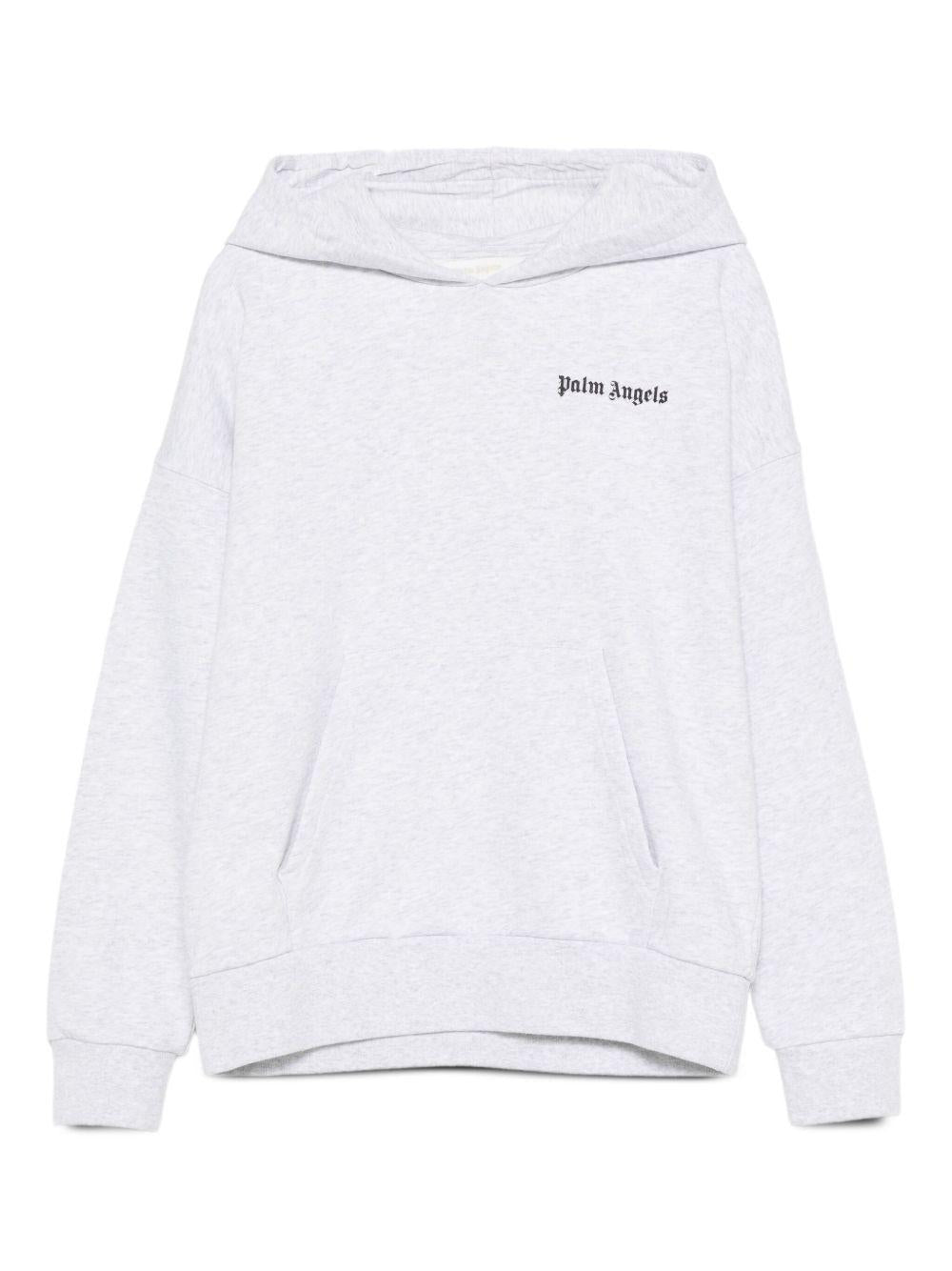 Felpa per bambino Palm Angels Kids grigia con cappuccio e stampa con logo - Rubino Kids