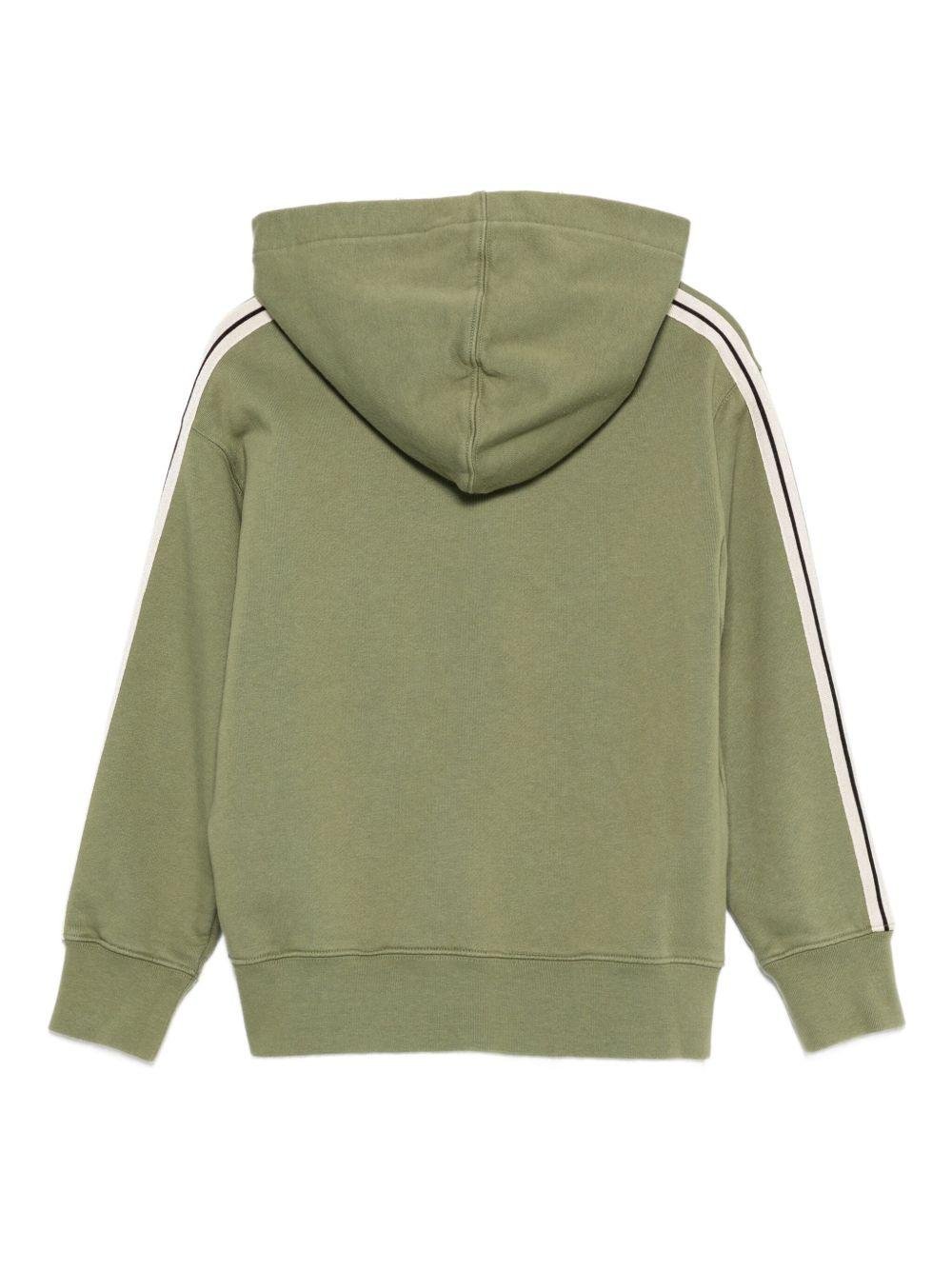 Felpa per bambino Palm Angels Kids verde con dettaglio logo - Rubino Kids