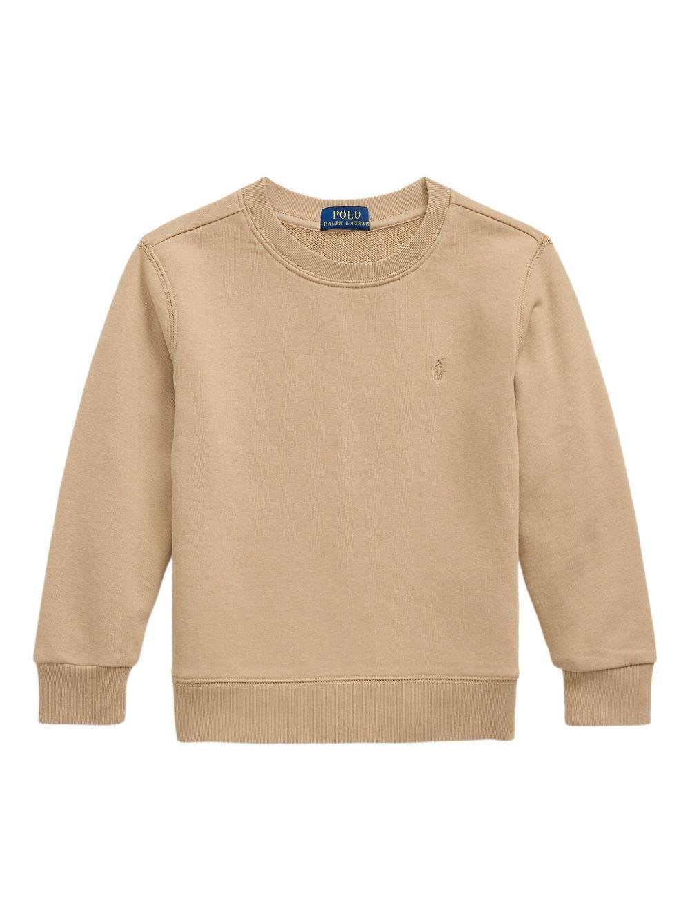 Felpa per bambino POLO RALPH LAUREN KIDS beige con ricamo Polo Pony - Rubino Kids