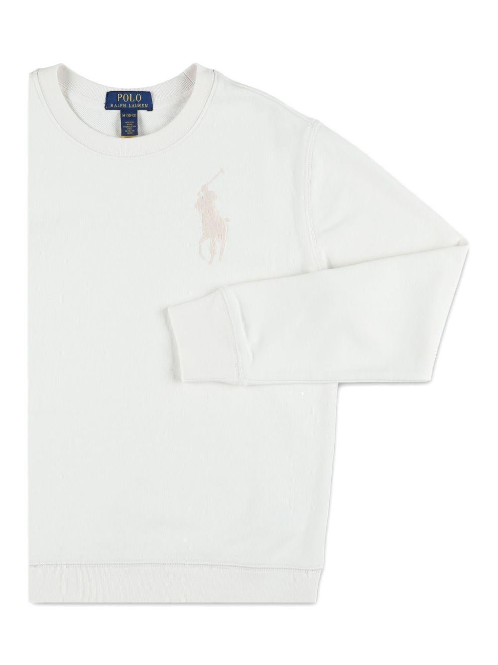 Felpa per bambino Polo Ralph Lauren Kids bianca con caratteristico motivo Polo Pony - Rubino Kids