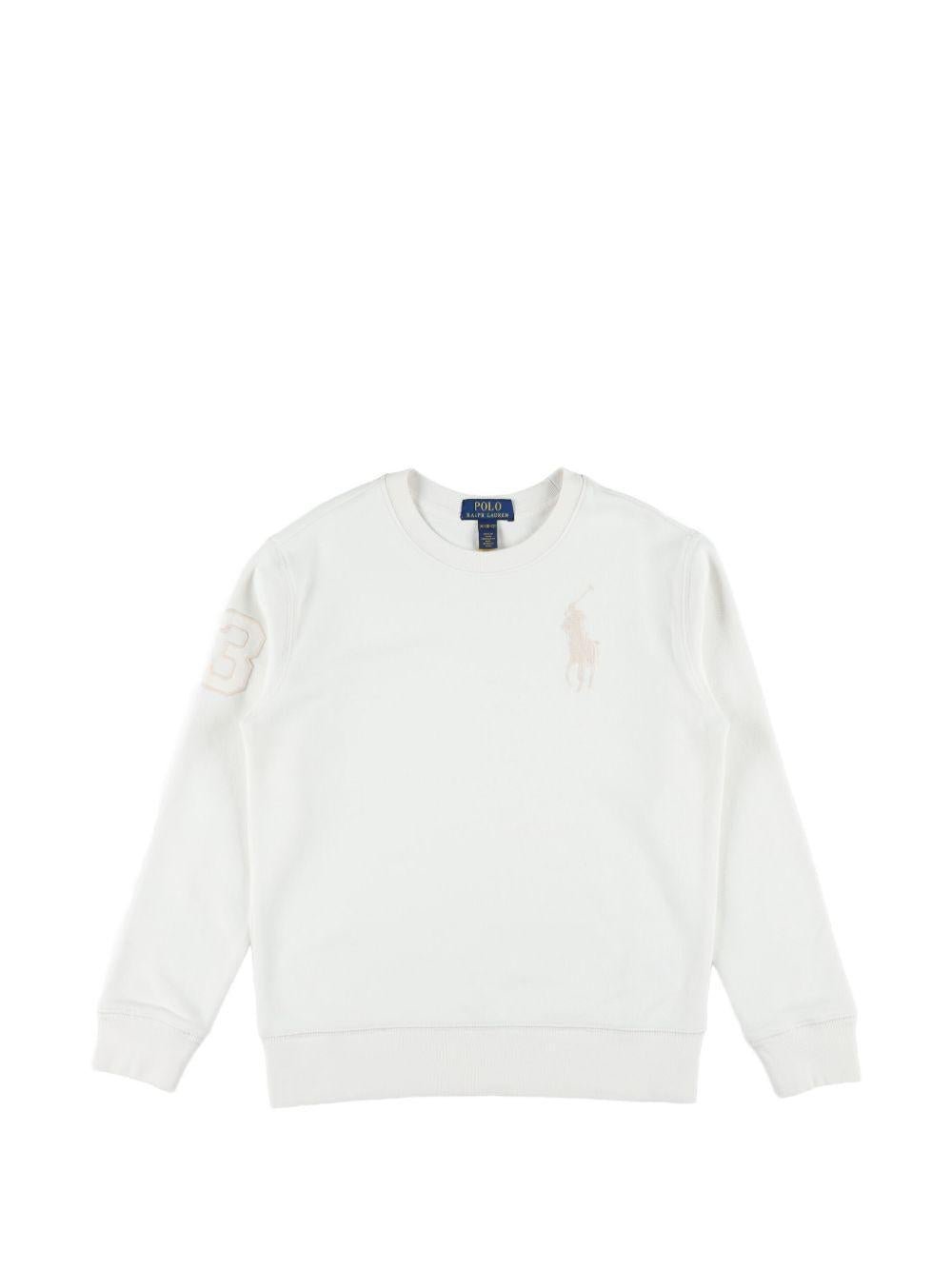 Felpa per bambino Polo Ralph Lauren Kids bianca con caratteristico motivo Polo Pony - Rubino Kids